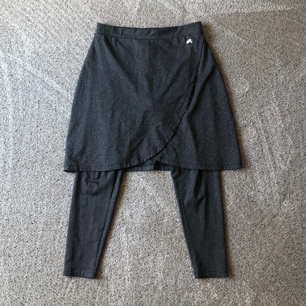 Snoga Skirted Leggings  - Fleeced Lined -faux wrap  - ankle length  - XL -Grey